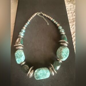 Turquoise Bead Statement Necklace - Women Jewelry